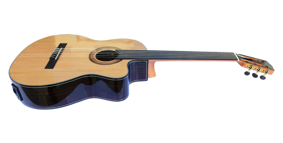 Båndløs klassisk guitar CP-3 — skråt fra siden