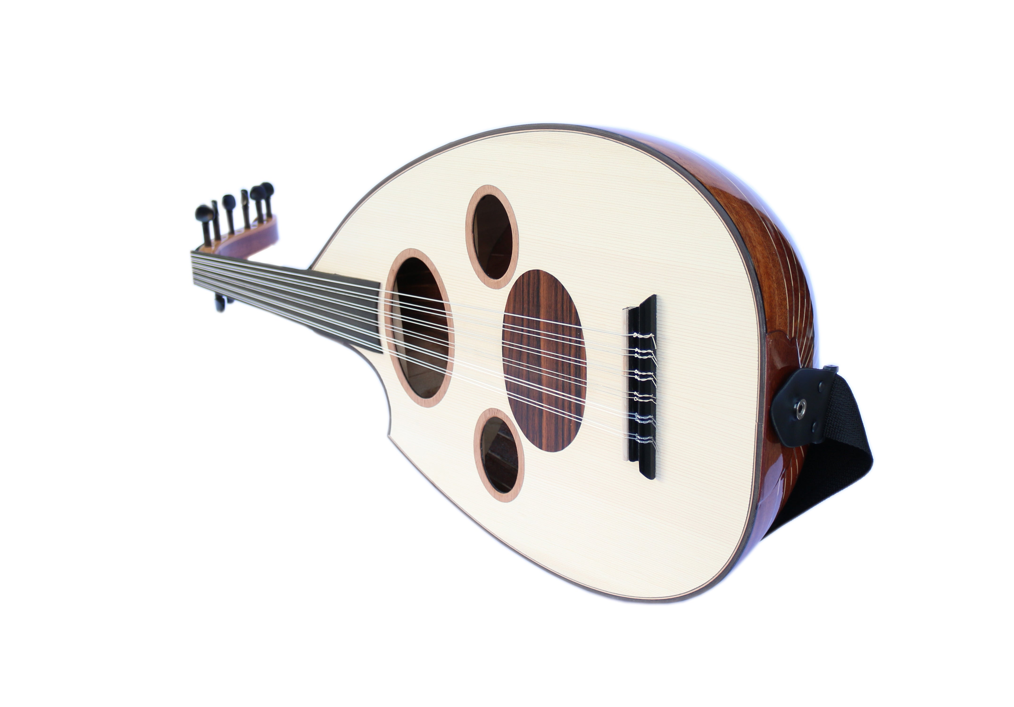 Oud arabe électrique professionnel gaucher AOH-6L avec corps en acajou et table en épicéa