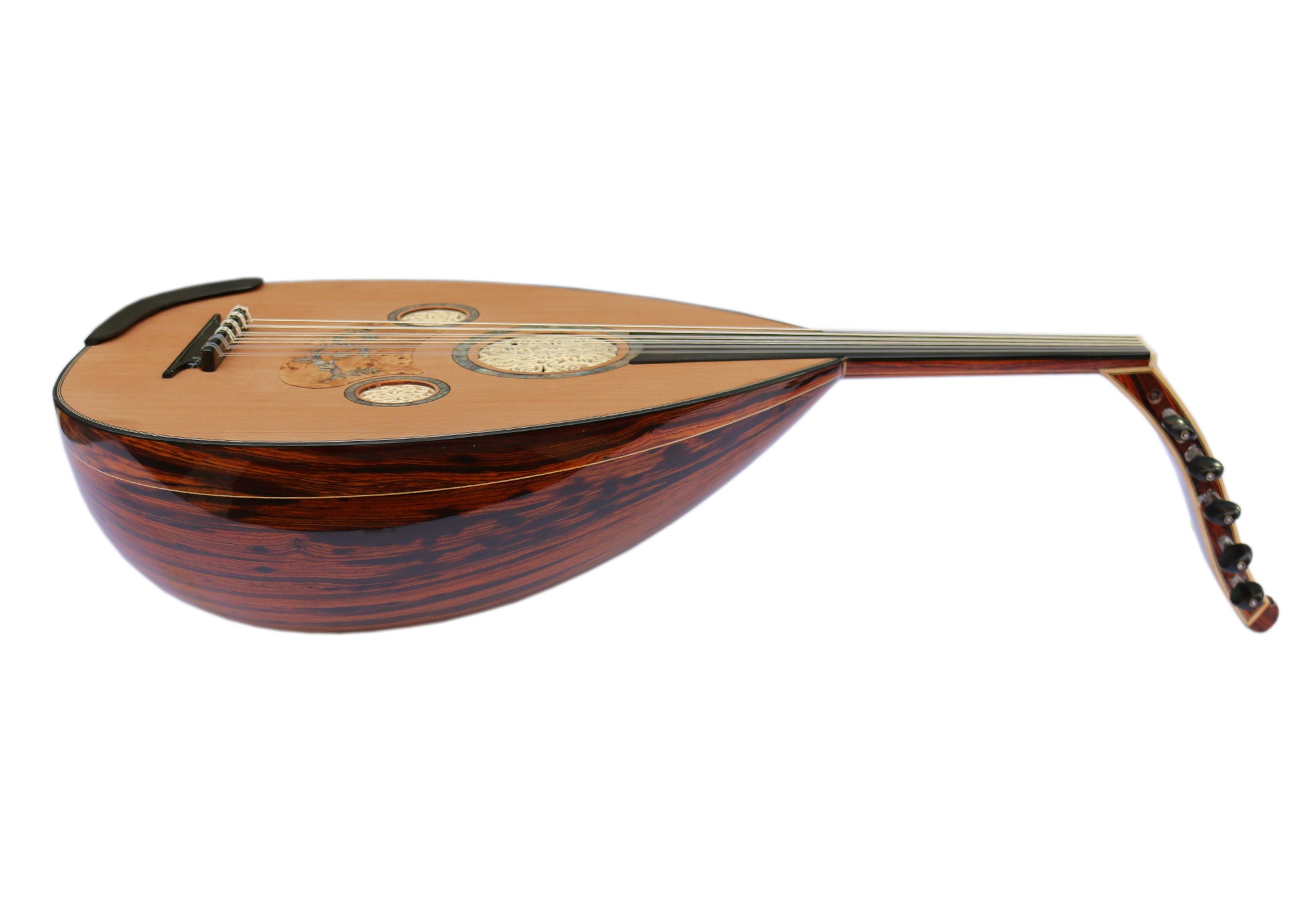Table de l'oud turc en cocobolo SALA-C4 avec rosace traditionnelle incrustée