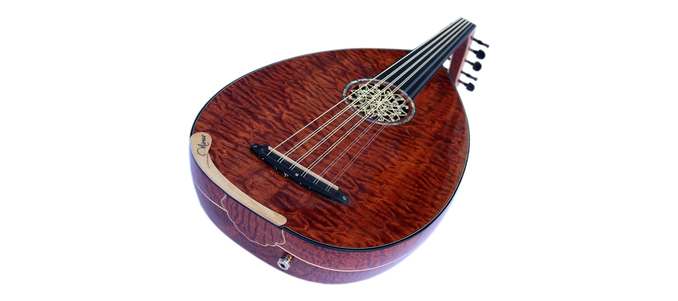Oud électrique turc UNQ-20E en Pomela flammé de Miras Lute