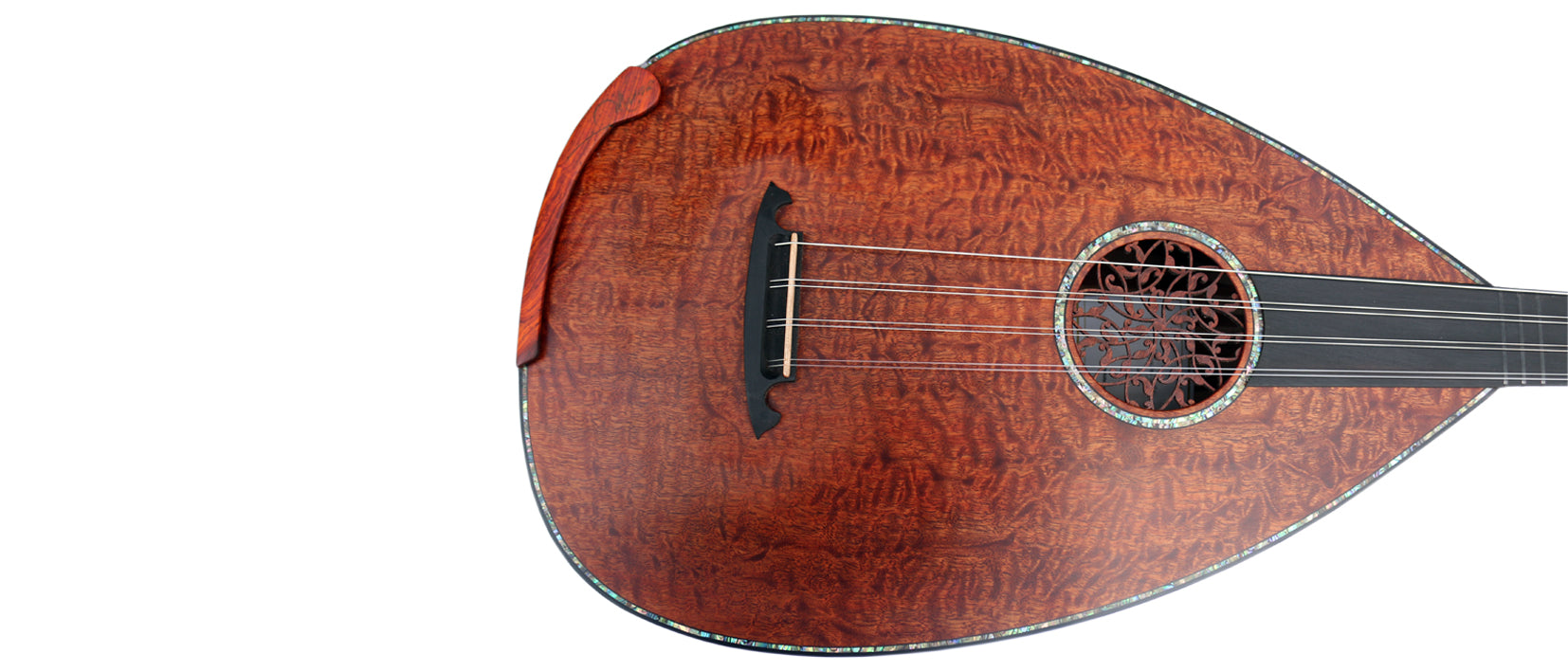 Special electric Turkish lavta LAV-4E by Miras short-neck fretted lute with pickup