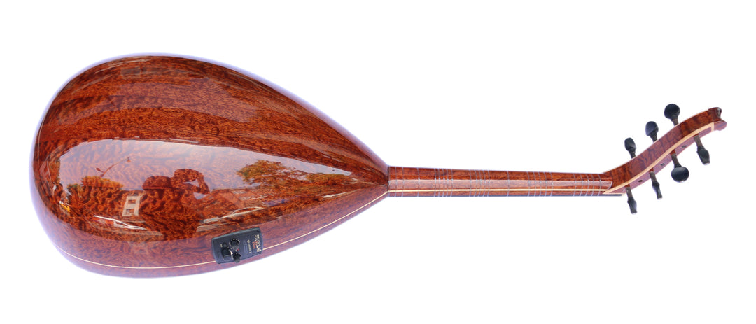 Special electric Turkish lavta LAV-4E by Miras short-neck fretted lute with pickup