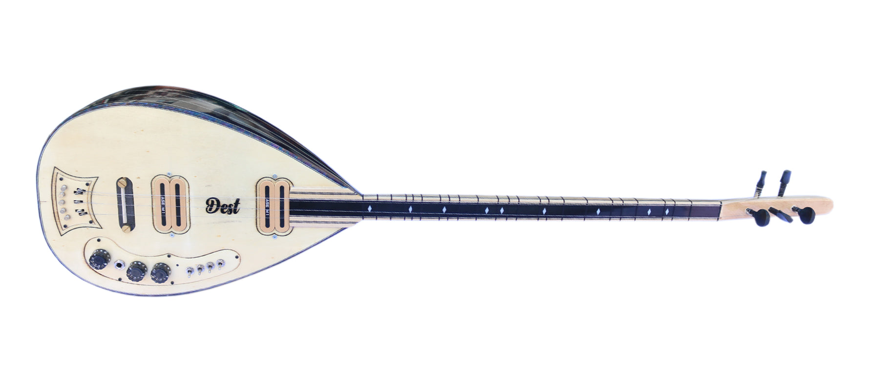 Venge ve ladin elektrik bağlama saz ASEL-104 fabrika aktif pickup Dest yapımı
