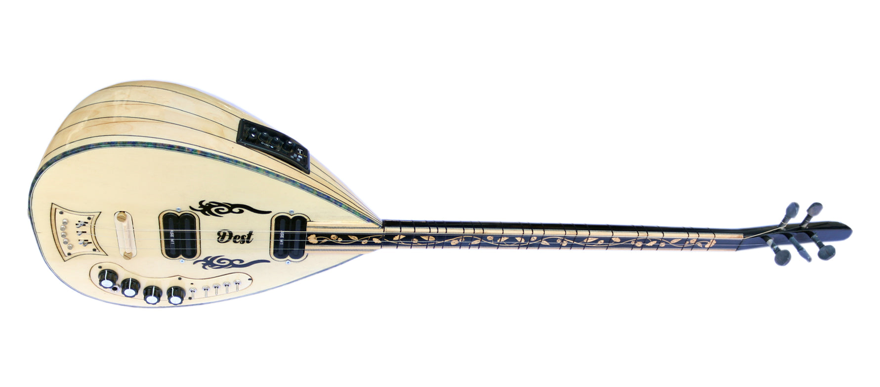 Uzun sap elektro bağlama saz RT1 yerleşik ritim sistemi ile Dest