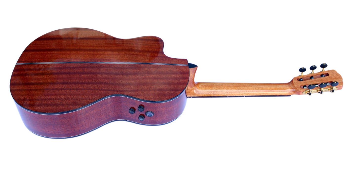 Professional fretless classical guitar CP-4 with built-in equalizer for microtonal music