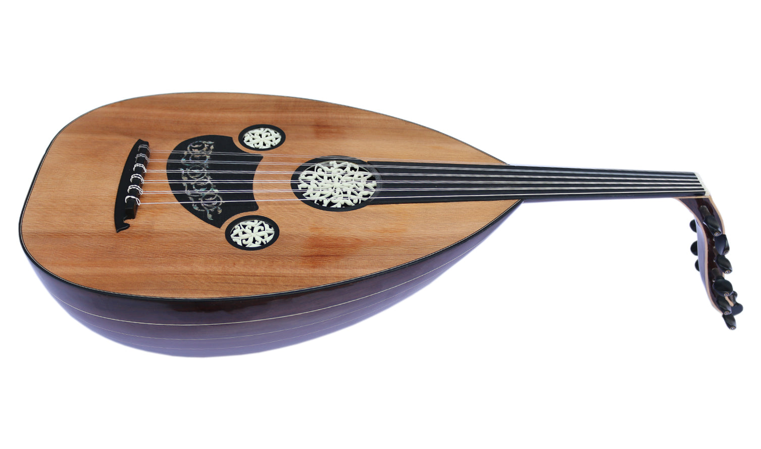 Oud arabe gaucher SALA-A8L avec accord traditionnel CGDAGC par Sala Muzik
