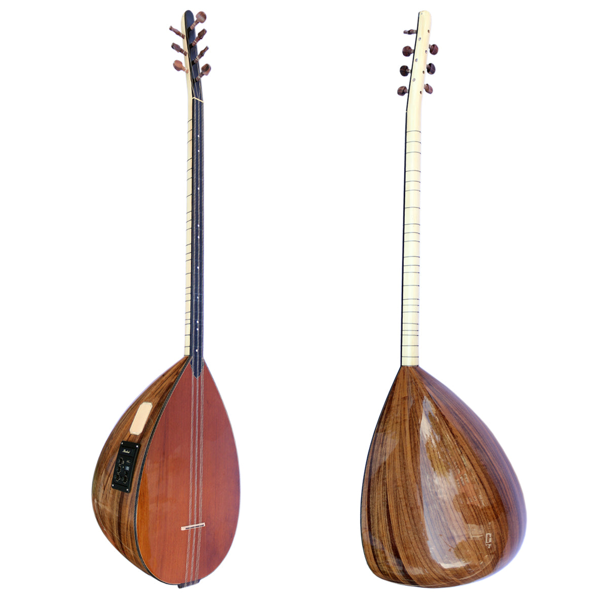 Baglama saz électro-acoustique professionnel à long manche ALB-303EQ avec caisse en noyer Sala