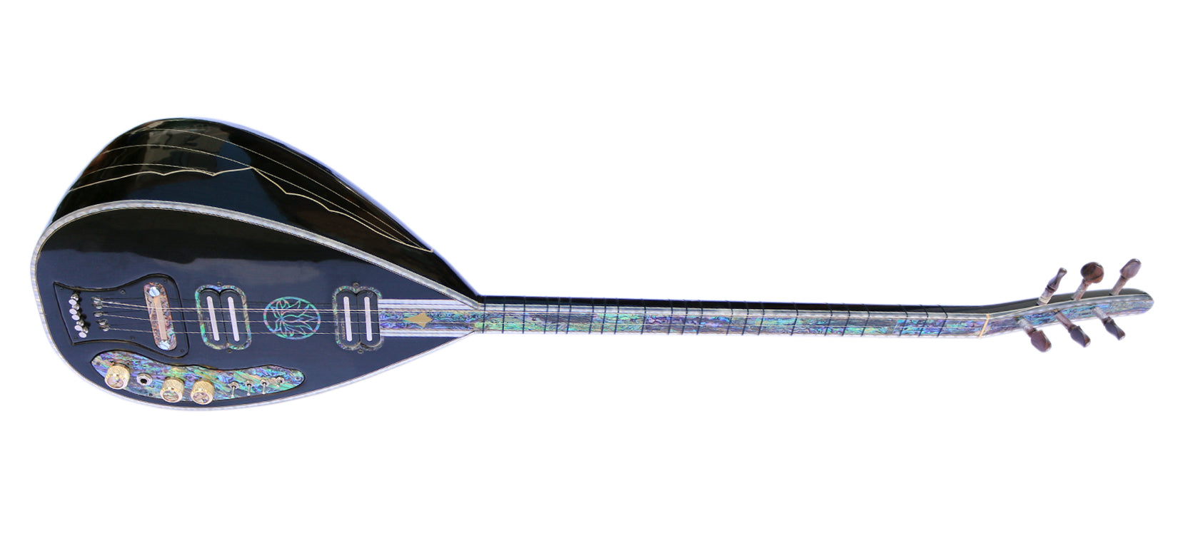 Baglama saz électrique professionnel DES-3 avec manche incrusté de nacre pour scène par Dest
