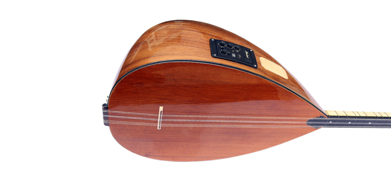 Baglama saz électrique à manche court en noyer ASB-303EQ par Sala