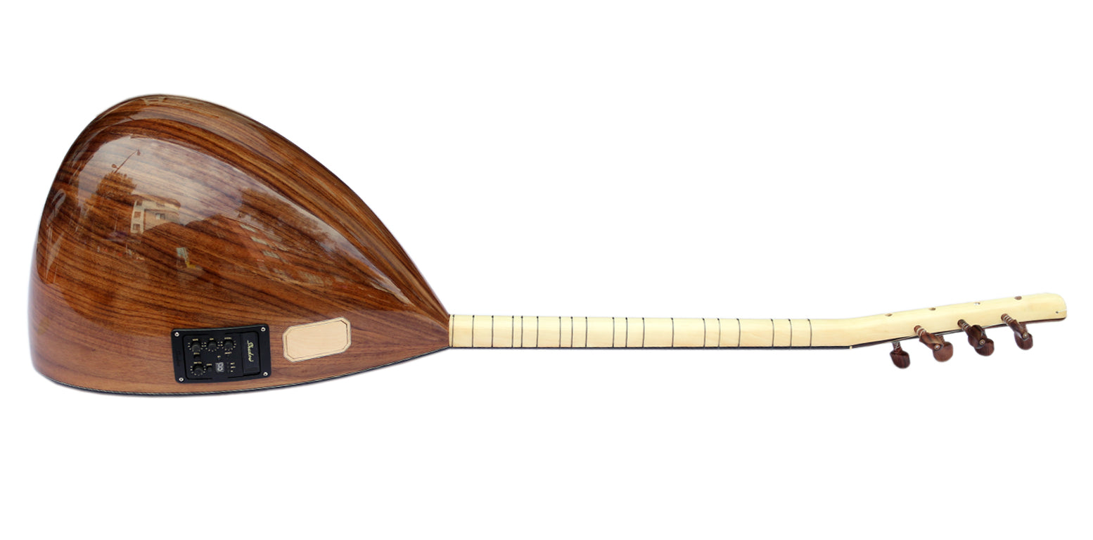 Baglama saz électrique à manche court en noyer ASB-303EQ par Sala