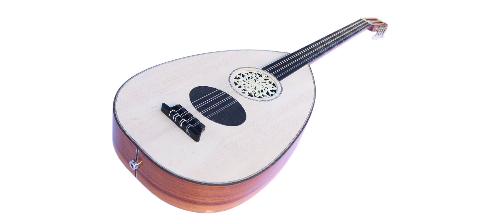Turkish professional electric-acoustic lavta SEL-4 short-neck fretted lute with pickup