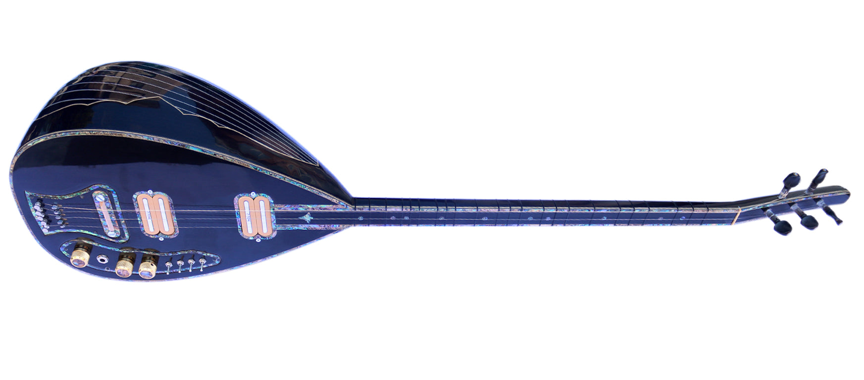 Professionell elektrisk bağlama saz med lång hals och P.TONE-mikrofoner PI-4B