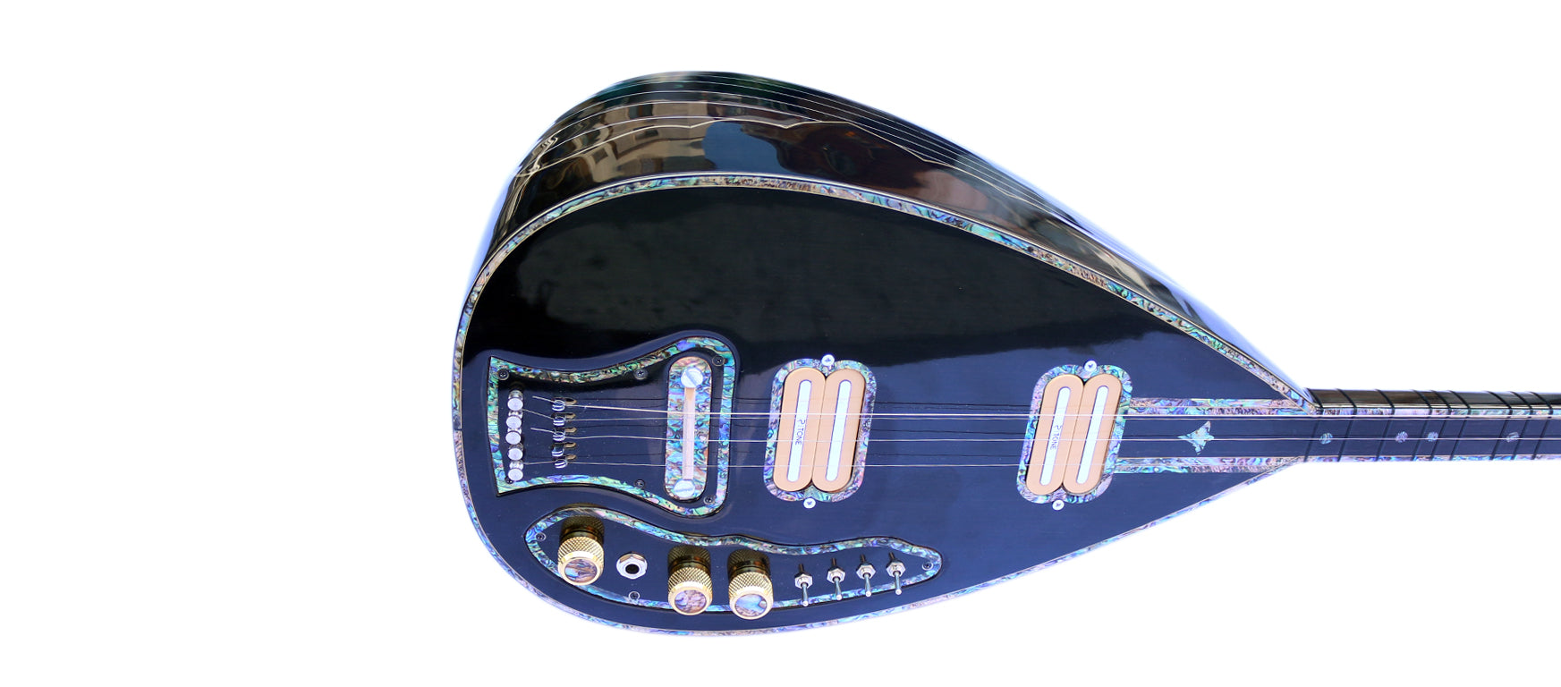 Professionell elektrisk bağlama saz med lång hals och P.TONE-mikrofoner PI-4B