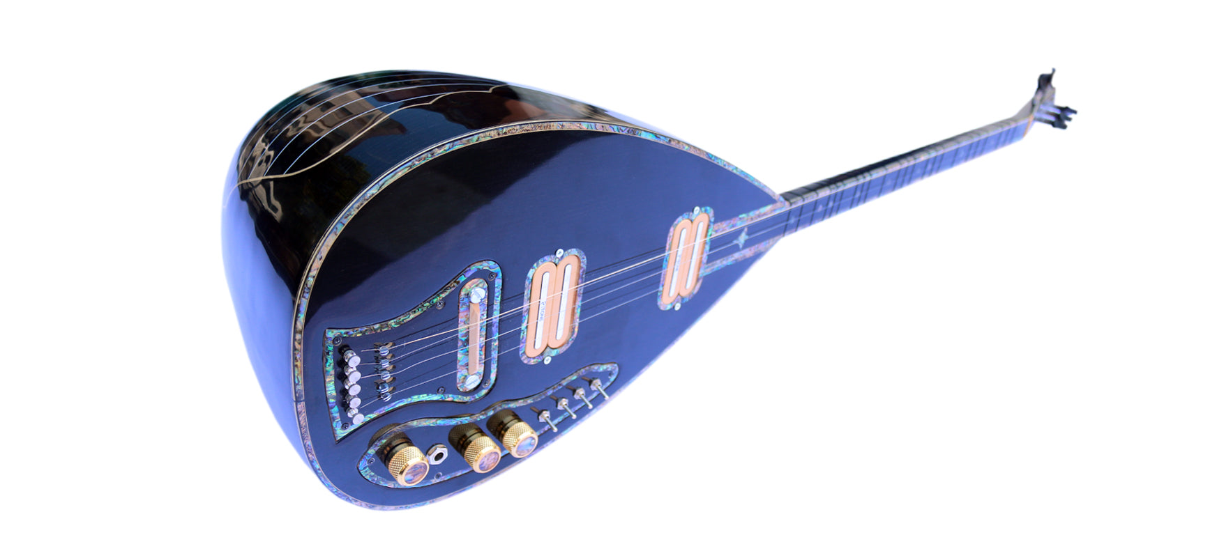 Professionell elektrisk bağlama saz med lång hals och P.TONE-mikrofoner PI-4B