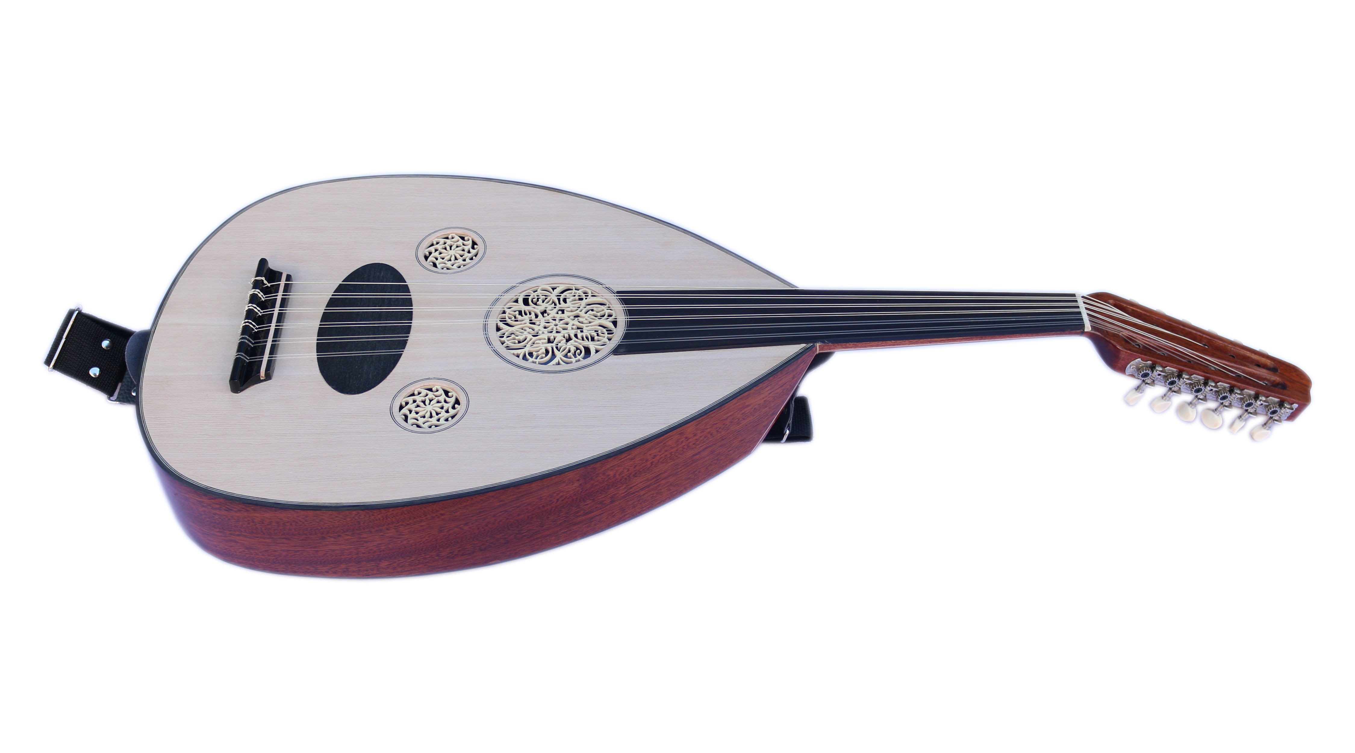Sala Muzik yapımı maun ladin yarı elektro akustik udu OUDE 5