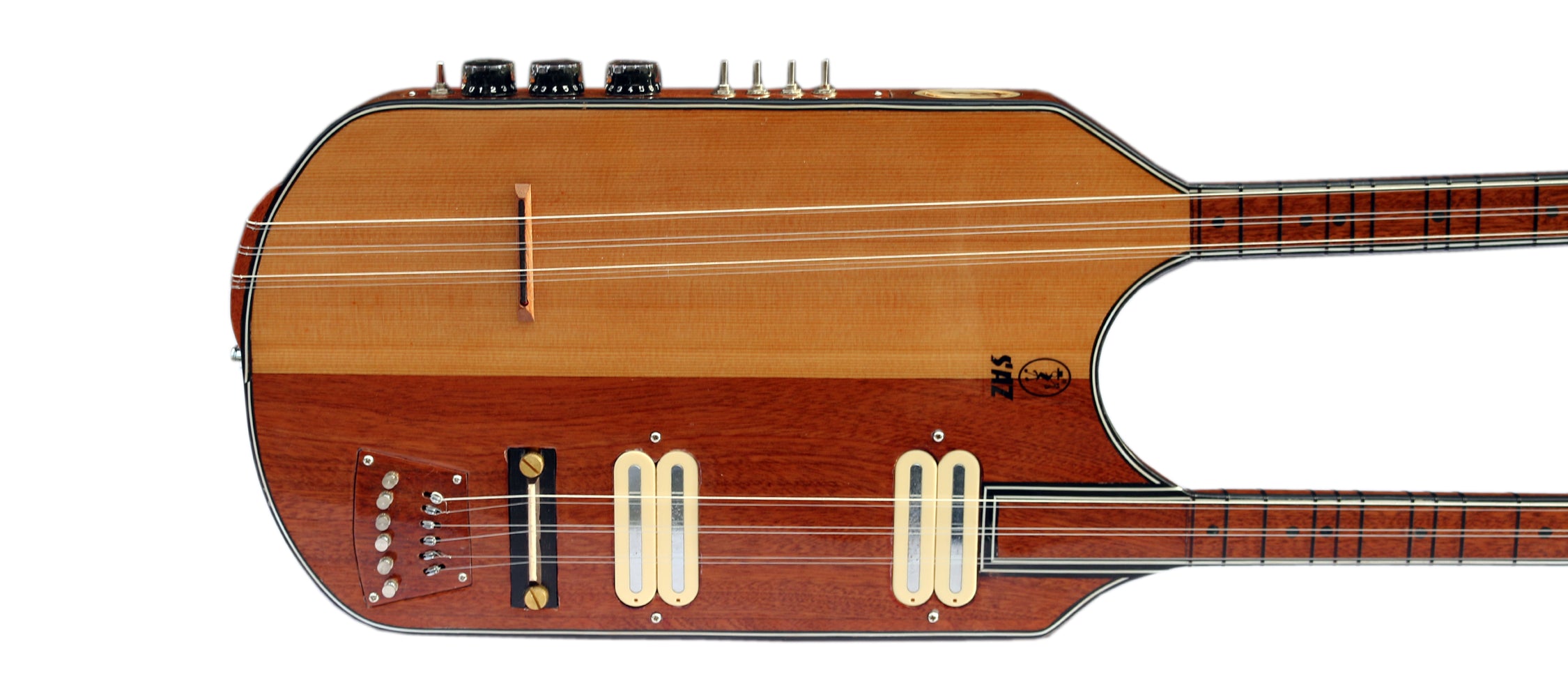 Sala çift boyunlu bağlama ve elektro saz hibrit DBL-504