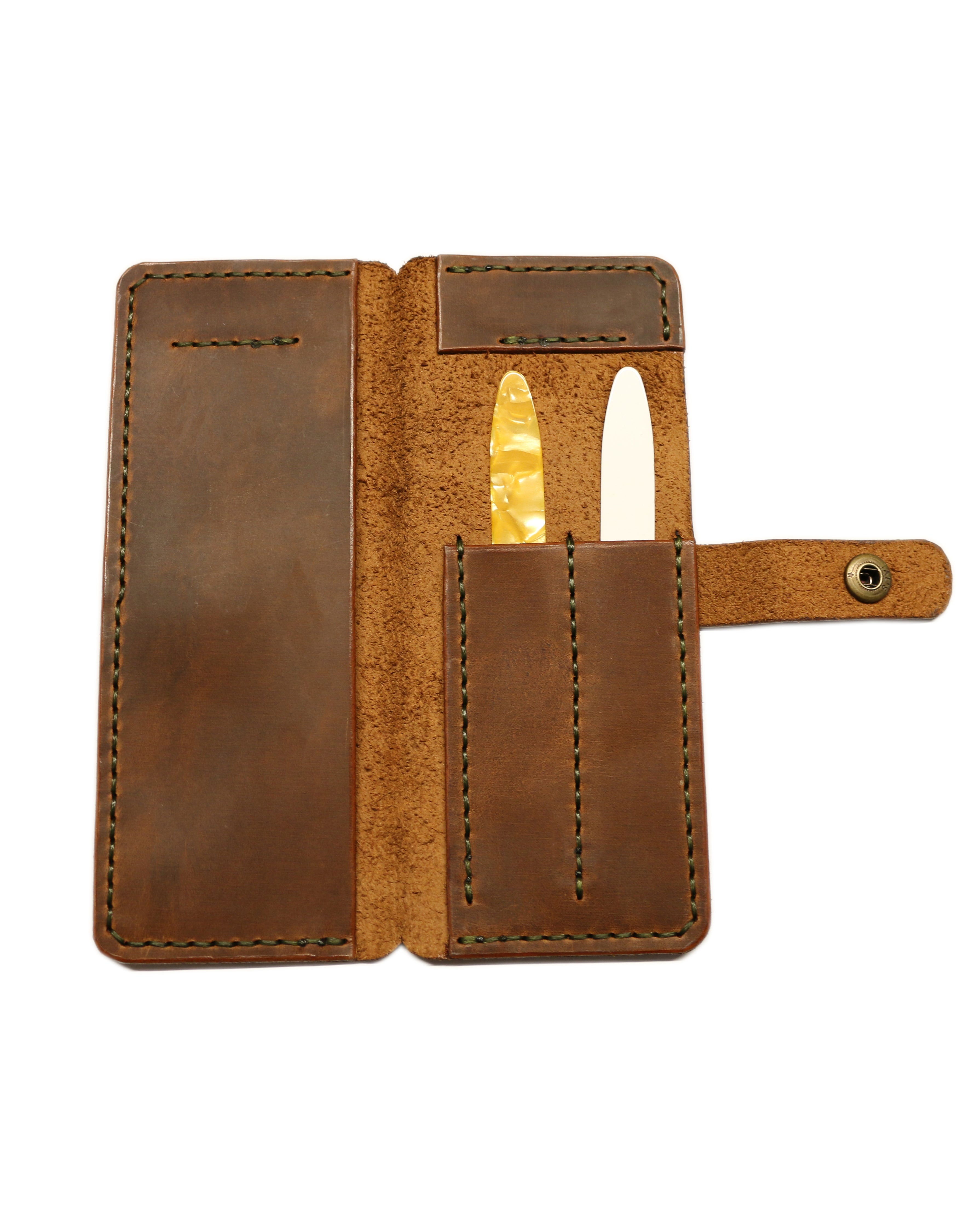 Porte-plectre en cuir MCD-203 avec multiples compartiments de Sala