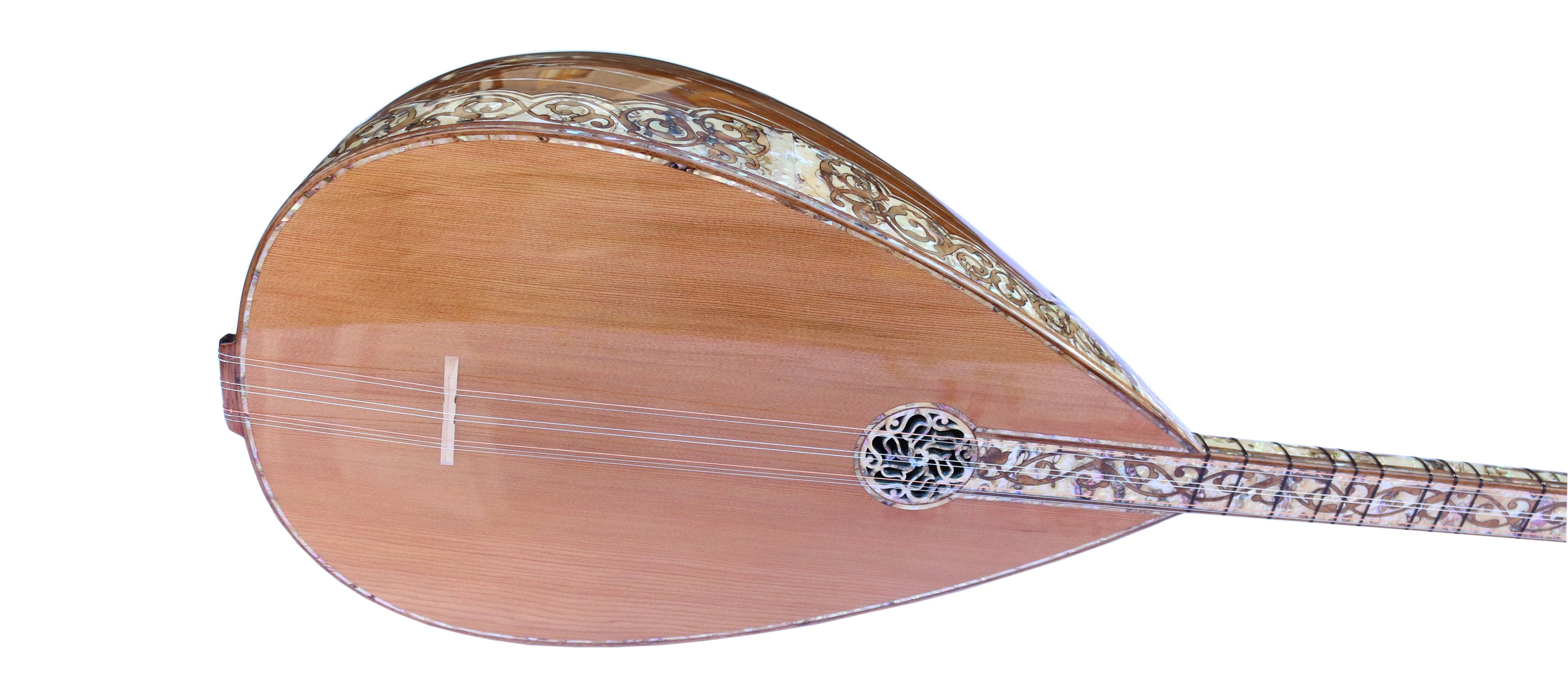 Sala yapımı sedef kakmali uzun sap bağlama PEARL-1