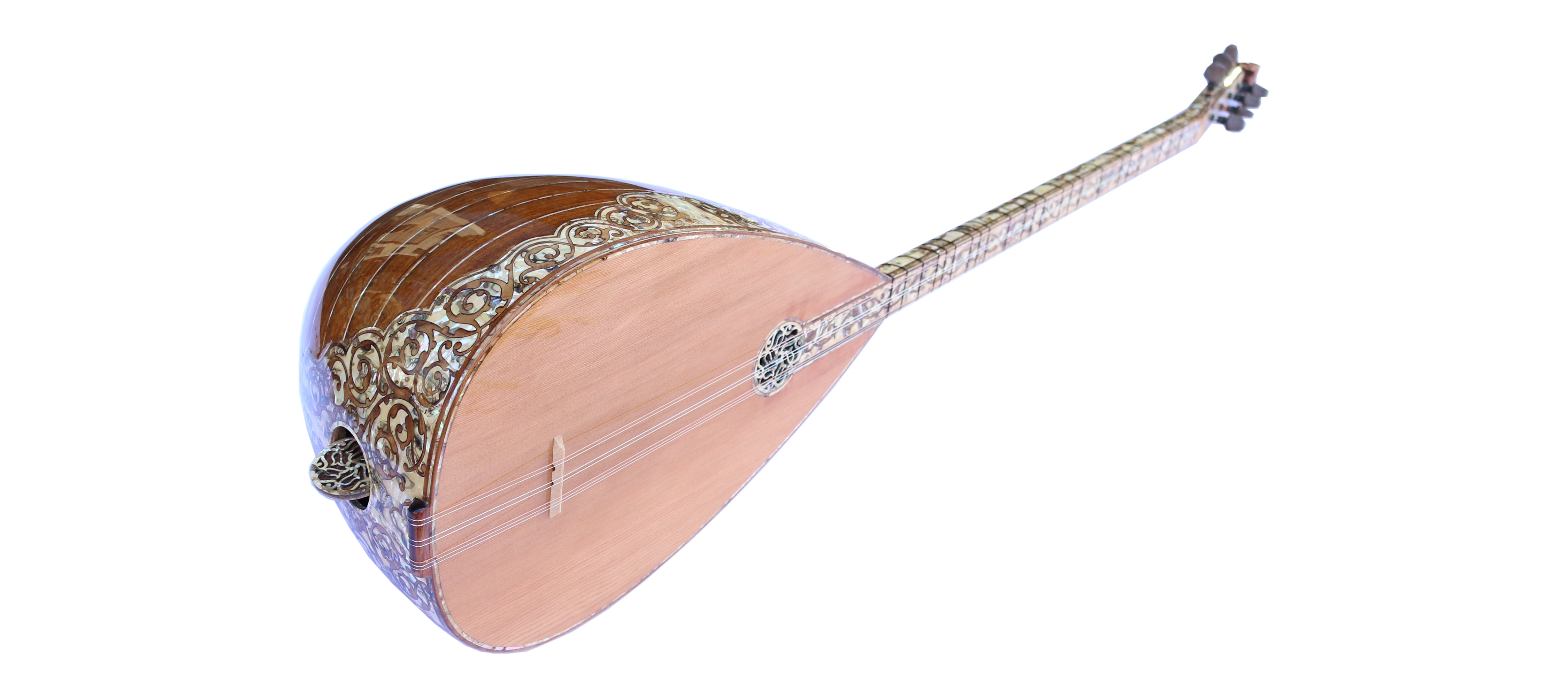 Sala yapımı sedef kakmali uzun sap bağlama PEARL-1
