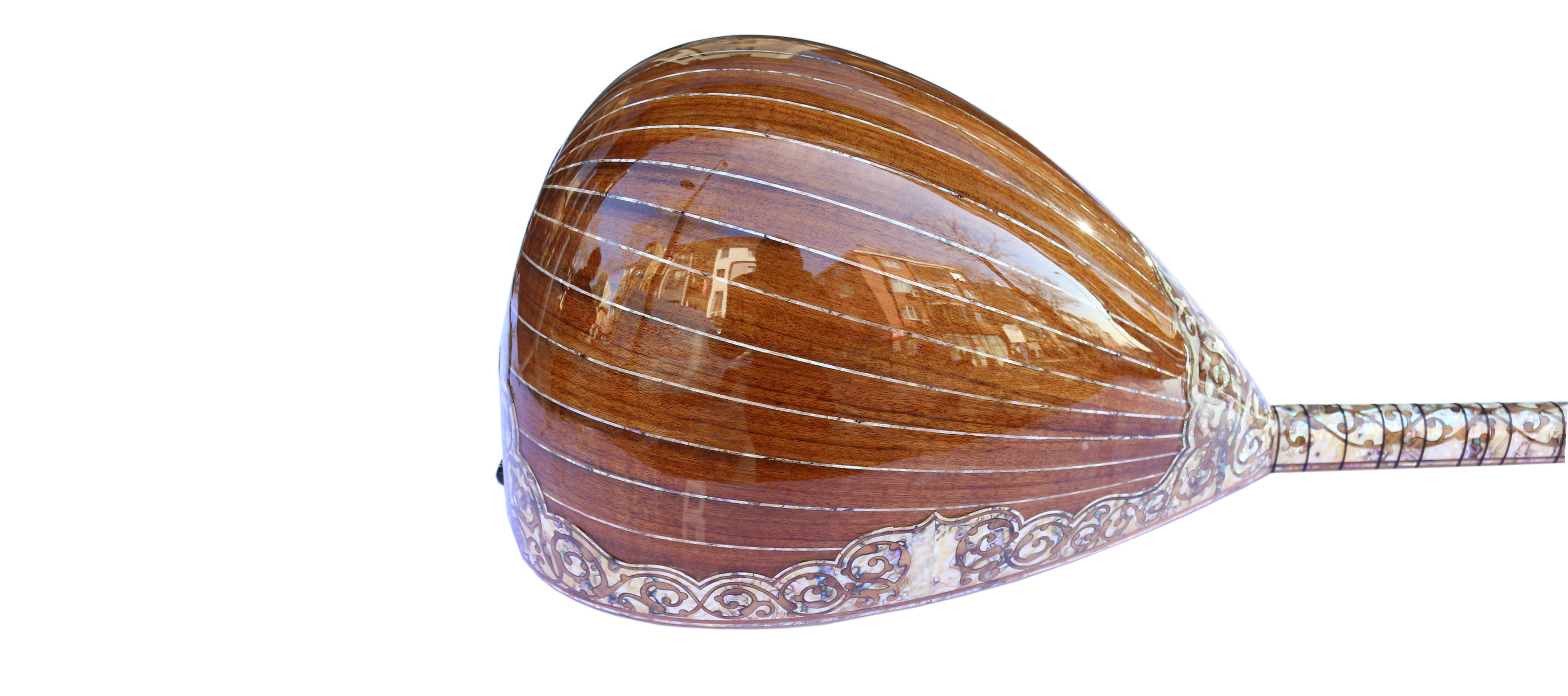 Sala yapımı el işi sedefli uzun sap bağlama PEARL-1