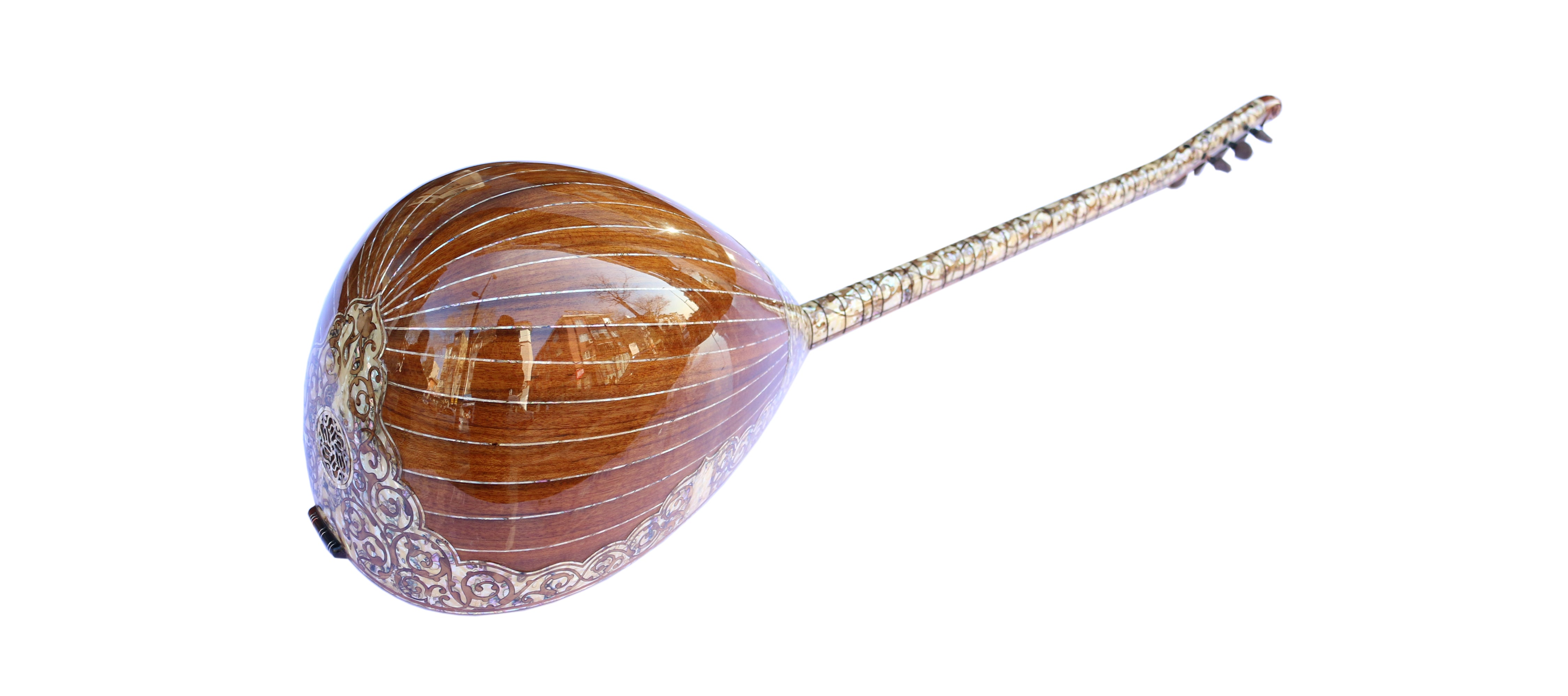 Sala yapımı sedef kakmali uzun sap bağlama PEARL-1