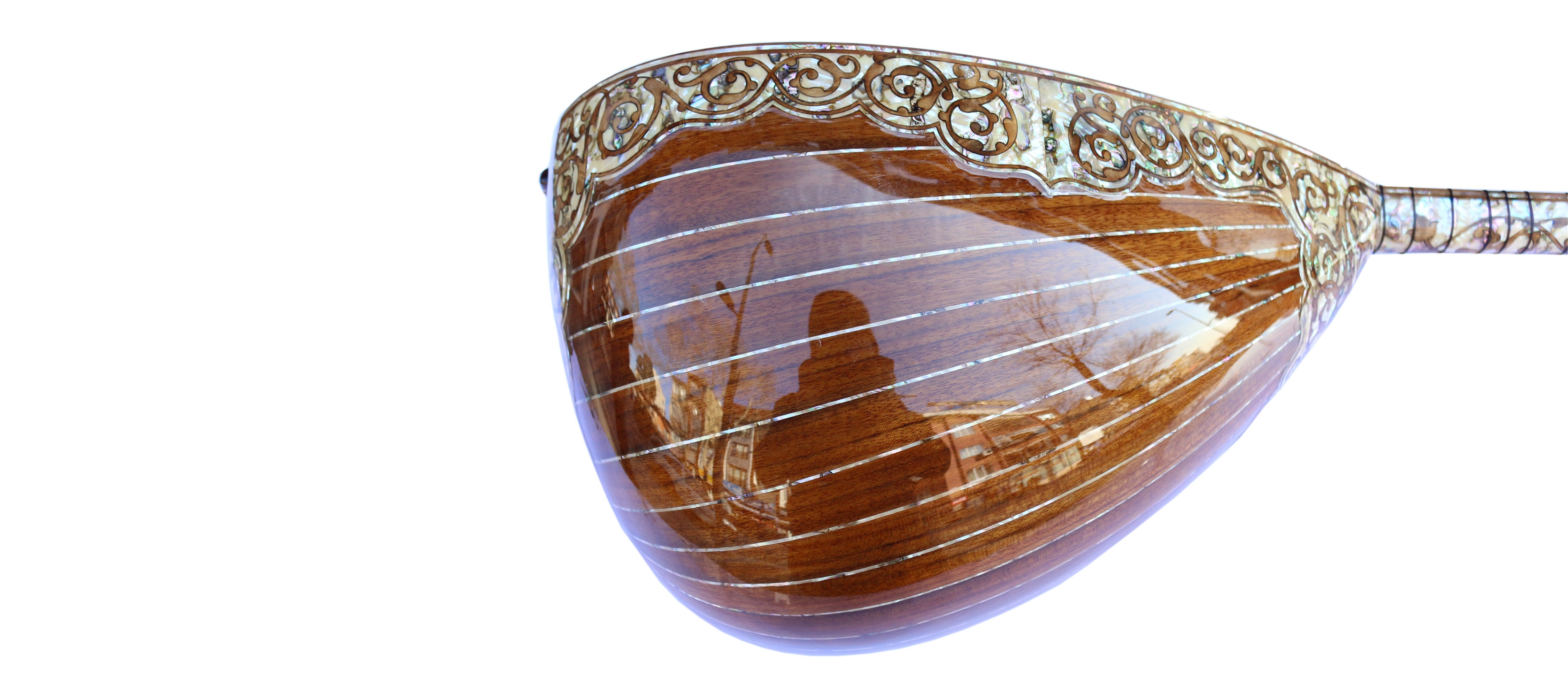 Sala yapımı el işi sedefli uzun sap bağlama PEARL-1