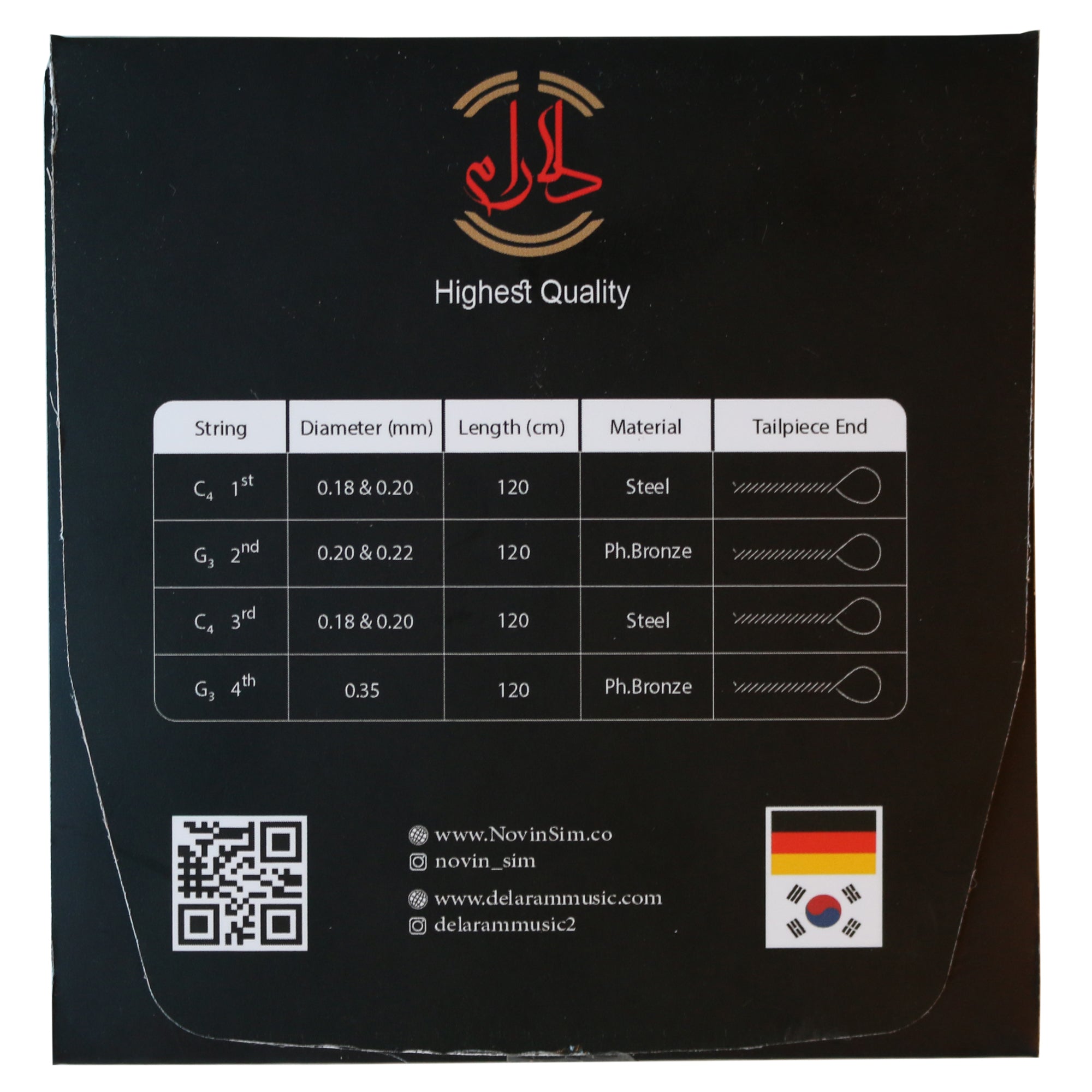 Premium setar telleri NSS-204 Novin İran çalgı yedek seti