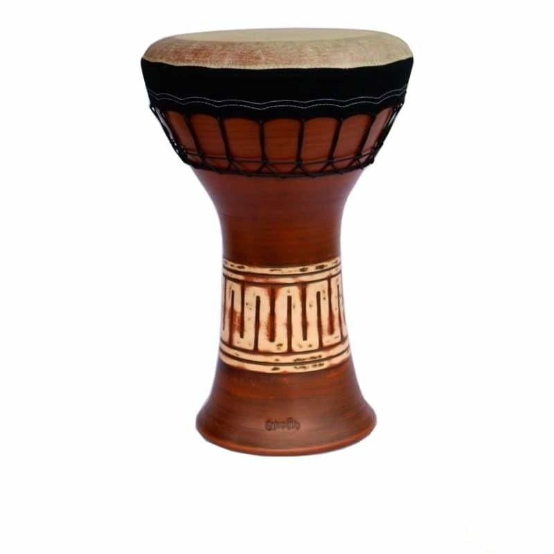 Emin Percussion profesyonel kil seramik solo darbukası EP-004-A keçi derisi başlıklı
