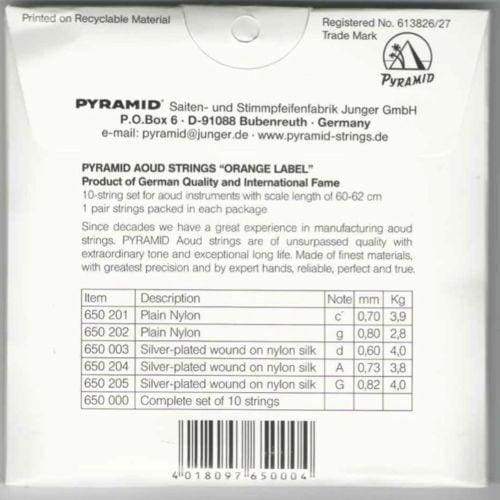 Pyramid Arap Suriye ud teli PSO-650 ambalaj detayı