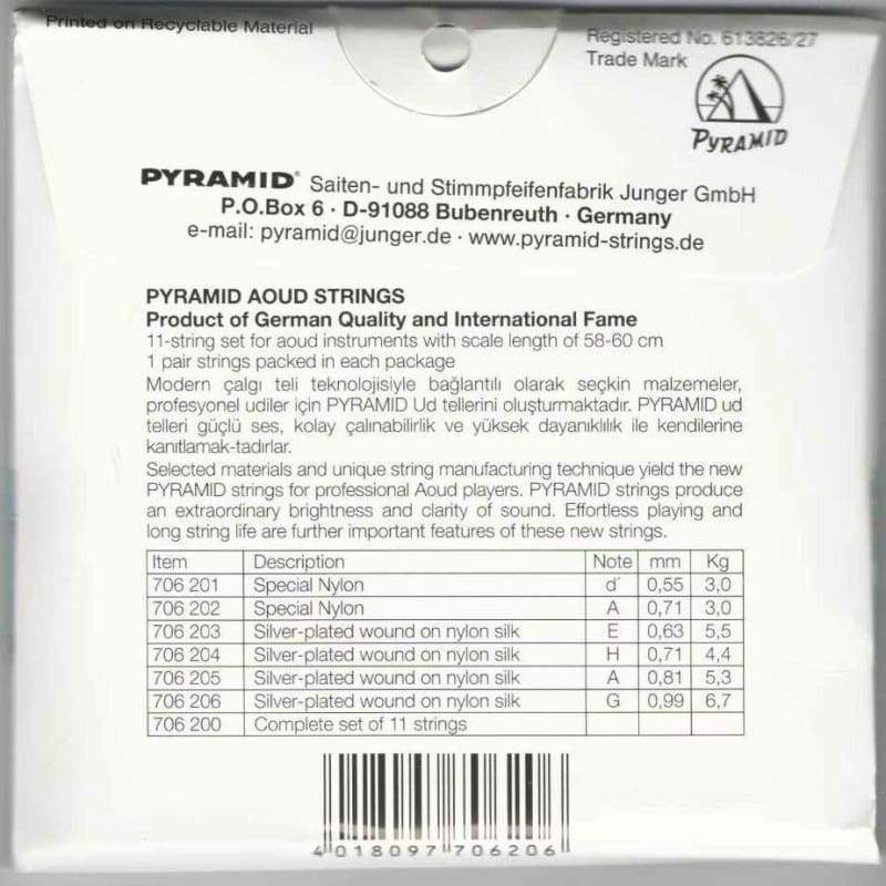 Pyramid Türk ud teli PSO-706 ambalaj detayı